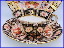 Vintage Royal Crown Derby Imari 2451 Bone China Tea Cup and Saucer Trio