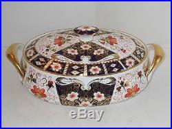 Vintage Royal Crown Derby Imari 2451 Covered Vegetable Dish Mint Condition