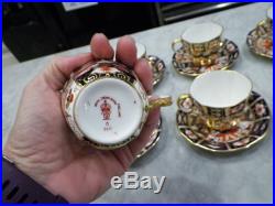 Vintage Royal Crown Derby Imari 2451 Set Of Eight (8) Demitasse Cups & Saucers