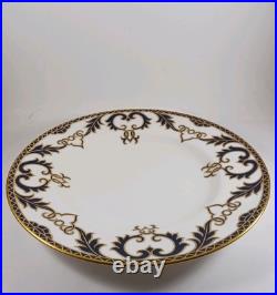Vintage Royal Crown Derby Majesty Cobalt Blue Dinner Plate 10.5