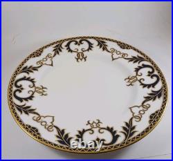 Vintage Royal Crown Derby Majesty Cobalt Blue Dinner Plate 10.5