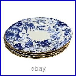 Vintage Royal Crown Derby Mikado 4 Dessert Plates 7 in 1926 Porcelain Blue White