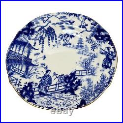 Vintage Royal Crown Derby Mikado 4 Dessert Plates 7 in 1926 Porcelain Blue White