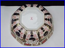 Vintage Royal Crown Derby Old Imari 11 Octagonal Centerpiece Bowl #1128