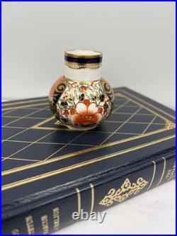Vintage Royal Crown Derby Old Imari Miniature Porcelain Vase Gold Trim & Accents
