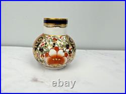 Vintage Royal Crown Derby Old Imari Miniature Porcelain Vase Gold Trim & Accents