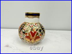 Vintage Royal Crown Derby Old Imari Miniature Porcelain Vase Gold Trim & Accents