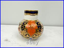 Vintage Royal Crown Derby Old Imari Miniature Porcelain Vase Gold Trim & Accents
