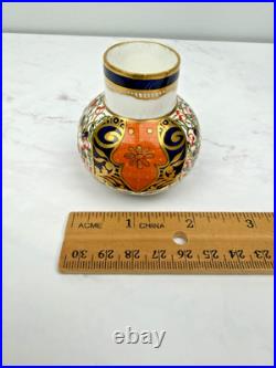 Vintage Royal Crown Derby Old Imari Miniature Porcelain Vase Gold Trim & Accents