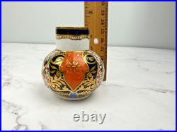 Vintage Royal Crown Derby Old Imari Miniature Porcelain Vase Gold Trim & Accents