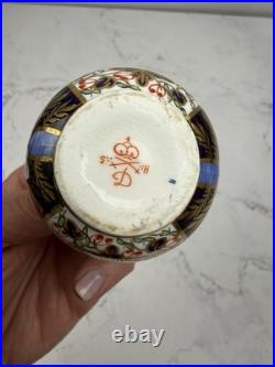 Vintage Royal Crown Derby Old Imari Miniature Porcelain Vase Gold Trim & Accents
