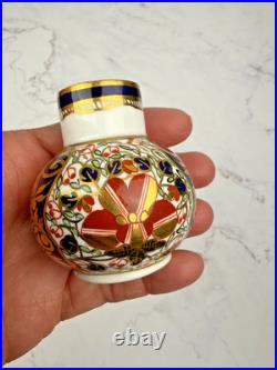 Vintage Royal Crown Derby Old Imari Miniature Porcelain Vase Gold Trim & Accents