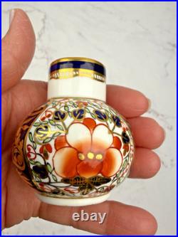 Vintage Royal Crown Derby Old Imari Miniature Porcelain Vase Gold Trim & Accents