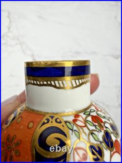 Vintage Royal Crown Derby Old Imari Miniature Porcelain Vase Gold Trim & Accents