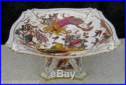 Vintage Royal Crown Derby Olde Avesbury Bone China Dolphin Footed Compote