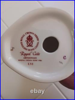Vintage Royal Crown Derby Porcelain Abyssinian 9 Cat