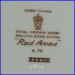 Vintage Royal Crown Derby Red Aves English Bone China Trio Two Sets