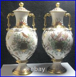 Vintage Royal Crown Derby Summer Solstice- Winter Solstice Vases Pair