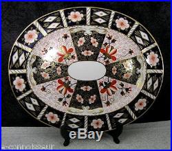 Vintage Royal Crown Derby Traditional Imari #2451 Bone China 17 Oval Platter