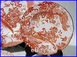 Vtg ROYAL CROWN DERBY A74 Bone China RED AVES 5 Piece Place Setting