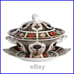 Vtg. Rare 1980's Royal Crown Derby Old Imari 1128 Large Soup Tureen & Underplate