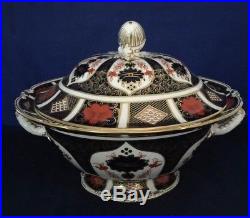 Vtg. Rare 1980's Royal Crown Derby Old Imari 1128 Large Soup Tureen & Underplate