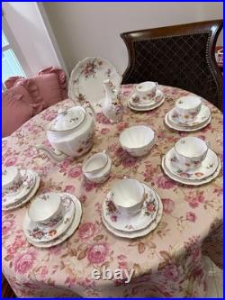 Vtg Rare Royal Crown Derby Tea Set 24 Pieces For 6 Person Derby Posies England