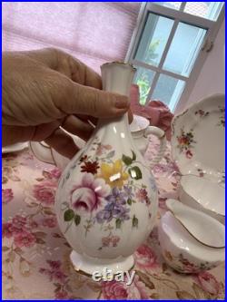 Vtg Rare Royal Crown Derby Tea Set 24 Pieces For 6 Person Derby Posies England