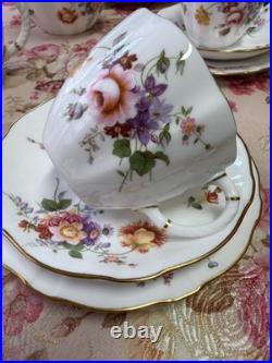 Vtg Rare Royal Crown Derby Tea Set 24 Pieces For 6 Person Derby Posies England
