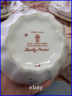 Vtg Rare Royal Crown Derby Tea Set 24 Pieces For 6 Person Derby Posies England