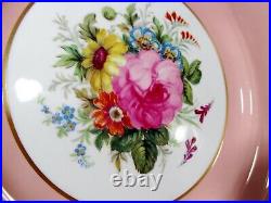 Vtg Royal Crown Derby England A277 Rosemary Rose Pink 6 Breakfast Plates