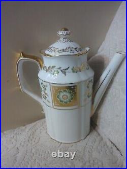 Vtg Royal Crown Derby Green Panel Porcelain Bone China Coffee Pot Mkd PERFECT