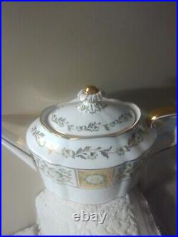 Vtg Royal Crown Derby Green Panel Porcelain Bone China Teapot Mkd PERFECT Look