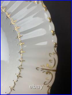 Vtg Royal Crown Derby Ivory & Heraldic Gold Dinner Plates 10 3/8 Set Of 6 Rare