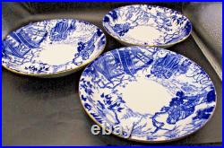 Vtg. Royal Crown Derby Mikado Set Of 3 Bone China Bowls 7.5 England
